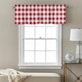 thumbnail image 3 of Rustic Red Valance Curtain and White Buffalo Plaid Window Valances Rod Pocket Short Curtains Window Treatments for Kitchen Bedroom Bathroom Laundry 60" x 18", 3 of 9