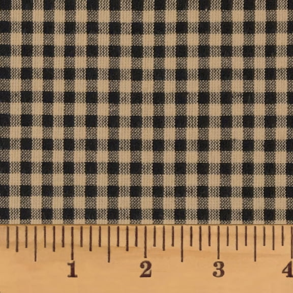 JCS Primitive Black 3 Plaid Homespun Cotton Fabric Sold by the Yard