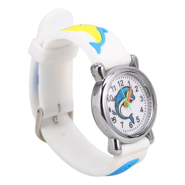 Reloj digital con diseño de delfín de dibujos animados para niños, reloj informal de moda para niños.
