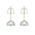 thumbnail image 4 of 0.28Ct Brilliant Round Cut Studs Blue Diamond 18K White Solid Solid Gold Everyday Dainty Earrings Screw Back, 4 of 7