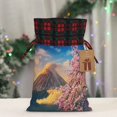 thumbnail image 5 of Rocae Cherry Blossoms Print Christmas Drawstring Linen Gift Bag with Drawstrings Treat Bag Goody Present Bags for Christmas Party Favor, 5 of 8