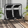 thumbnail image 2 of Outsunny 2-Seat Patio Swing Chair w/ Removable Canopy & Cup Holders, Black, 2 of 10