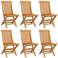 thumbnail image 2 of vidaXL Garden Chairs with Taupe Cushions 6 pcs Solid Teak Wood, 2 of 5