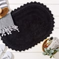 thumbnail image 4 of Alfombra de baño DII Crochet Collection reversible, pequeña, ovalada, negra, 4 of 8