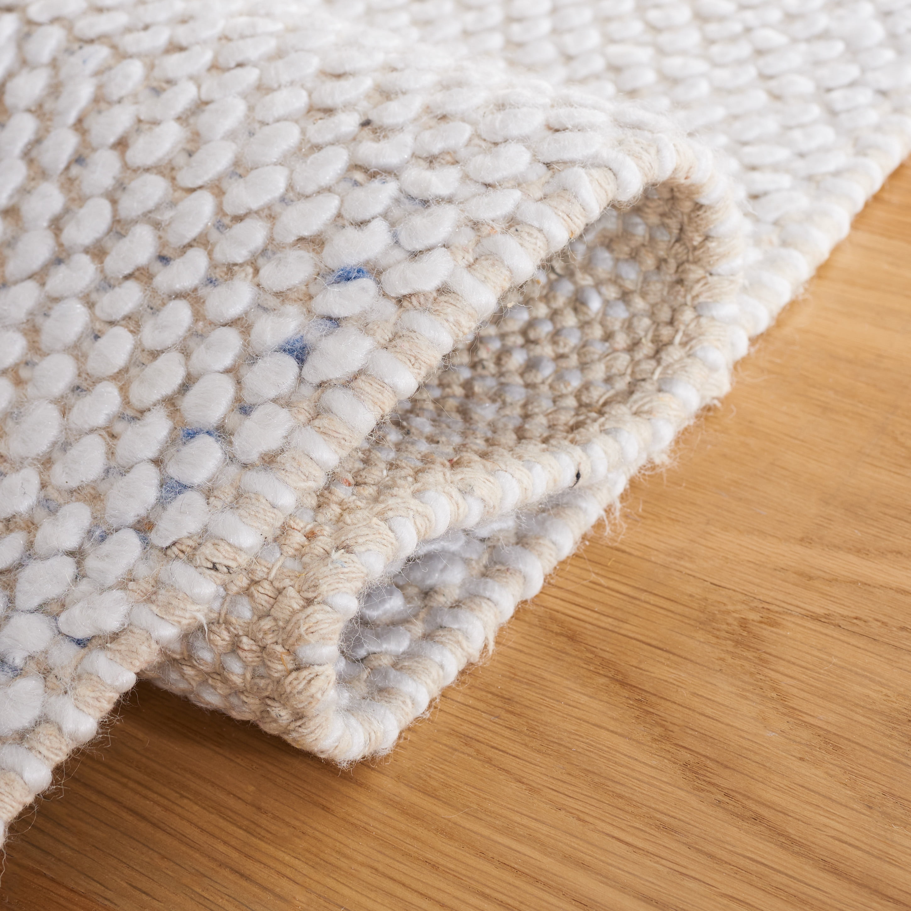 SAFAVIEH Natura Marina Striped Wool Area Rug, Ivory/Blue, 8' x 10'