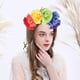 thumbnail image 4 of Diadema con corona de flores de rosas, guirnalda para el pelo de boda nupcial, tocado, accesorio para el cabello para niñas, mujeres y niños, arcoíris, 4 of 6
