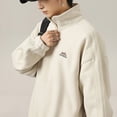 thumbnail image 5 of Maoxin Mens Jackets Men's Vintage Warm Solid Color Half Zipper Pocket Long Sleeved Casual Jacket Beige 3XL, 5 of 5