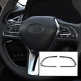 thumbnail image 1 of 2 embellecedores de cubierta de botón de volante de fibra de carbono para coche, de repuesto, apto para Q50 , embellecedor de Negro shamjiam Cubierta para el volante, 1 of 8