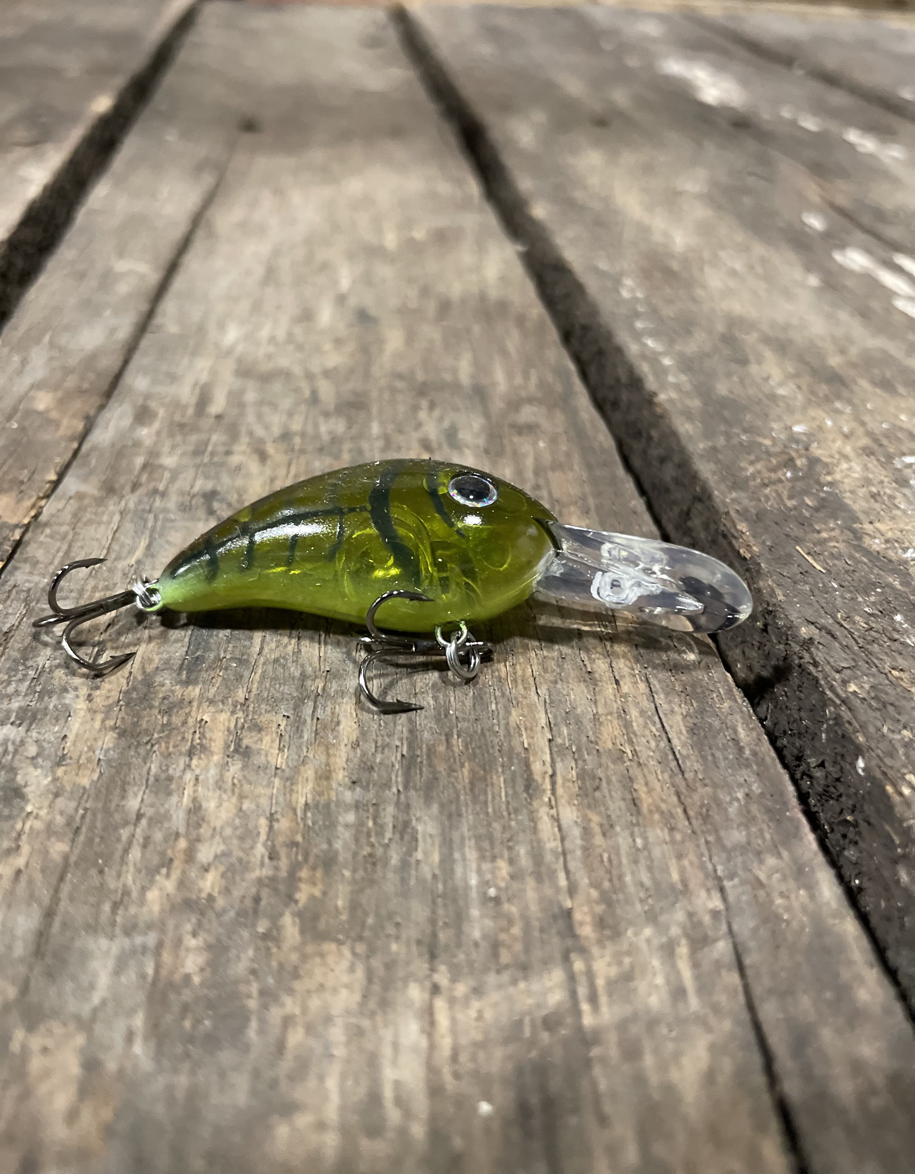 (2 pack) Arkie Lures 220 Series Crankbait Fishing Lure, Phantom Green