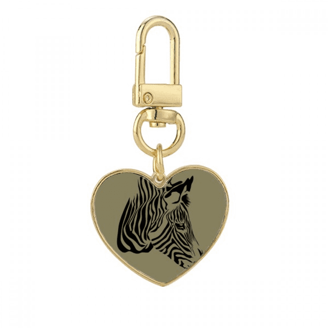 Pinto Tête Brun Animal Or Coeur Porte-Clés Porte-Clés en Métal