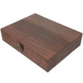 thumbnail image 2 of LOLIPPYY 1 Pc Wooden Storage Case Simple Storage Container Box with Lock (Brown), 2 of 7