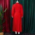 thumbnail image 5 of AURA Women’s Shirt Dress Turn Down Collar Puff Sleeve Long Sleeve Solid Color S XXXL, 5 of 7