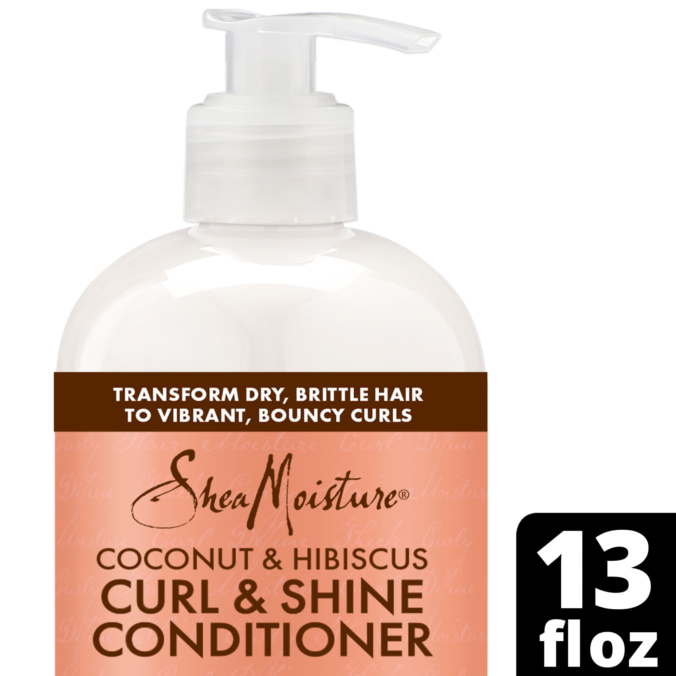 (2 pack) SheaMoisture Curl & Shine Conditioner for Thick, Curly Hair Coconut & Hibiscus, To Moisturize & Soften, ,13 Fl oz