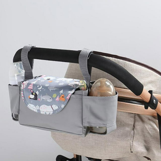 Organizador universal para cochecito con portavasos - Bolsa para teléfono, adaptaciónción a cochecito y cochecito para mascotas - Soportar CUTICAT Soporte de carro