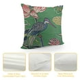 thumbnail image 4 of WERPE Lotus Nymphaea Gardens Throw Pillow Cushion Swan Crane Duck Green Flower Square Sofa Pillow Cover Japanese Chinoiserie Check Pillow for Bedroom Sofa Couch, 4 of 5