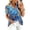 Blue, variant on Women's Tops, Tees & Blouses Puff Short Sleeve Ruffle Collar V Neck Womens Button Down Shirt Dressy Casual Business Marble Print Summer Tops Trendy Blouses for Women Gray S