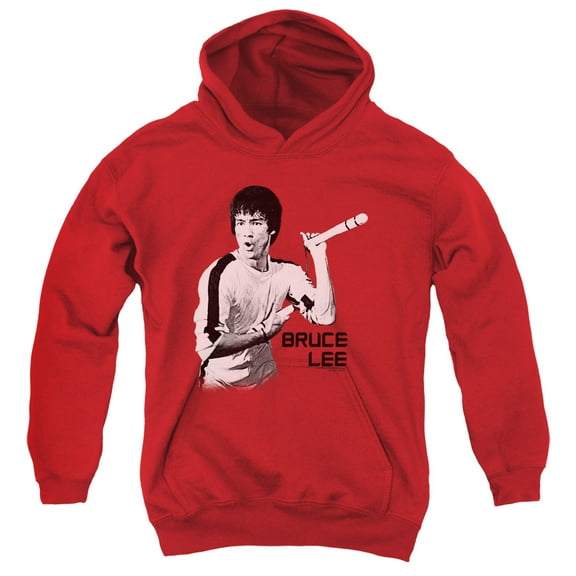 Bruce Lee Nunchucks Youth Pullover Hoodie Sweatshirt Red
