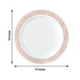 thumbnail image 3 of Efavormart 10 Pack - 10" White Round Disposable Plastic Dinner Plates With Rose Gold Lace Design Rim for Weddings, Birthdays, Parties, Gathering, Graduation Ceremonies, Special Events, 3 of 11