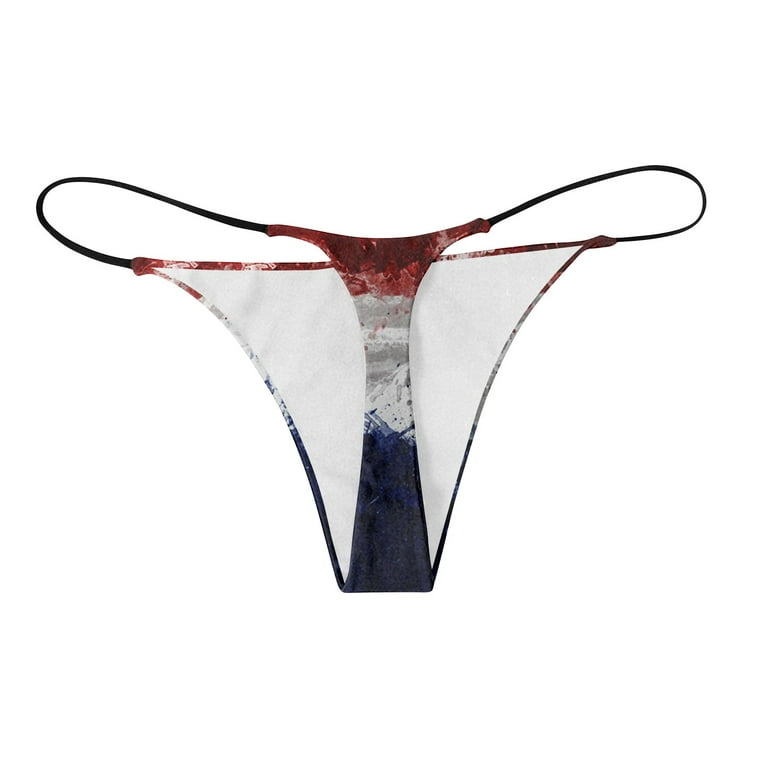 Sksloeg Sexy Underwear for Women American Flag Printed G-Strings