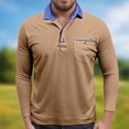 thumbnail image 2 of Akiihool Mens Winter Polo Shirts Long Sleeve Polos for Men Slim Fit Men's Regular Fit Polo Shirt (Khaki,XXXL), 2 of 9