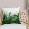 thumbnail image 4 of Ombre Forest Green Pillow Covers Dark Green Marble Decor Emerald Green Golden Throw Pillows Leaves Outdoor Farmhouse Decorative Cushion for Couch Bed Sofa,Velvet,18 x 18inch, 4 of 5