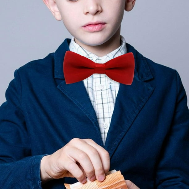 Pajarita preatada para niños, pajaritas de esmoquin para niños, pajaritas ajustables novedosas, pajarita para niños para vestido elegante, graduación, Rojo