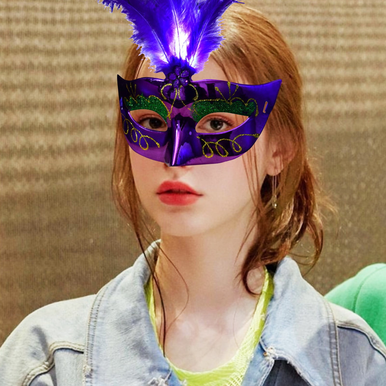 Women Venetian LEDFiber Mask Masquerade Fancy Dress Party Princess Feather Masks Women Venetian LEDFiber Mask Masquerade Fancy Dress Party Princess Feather Masks
