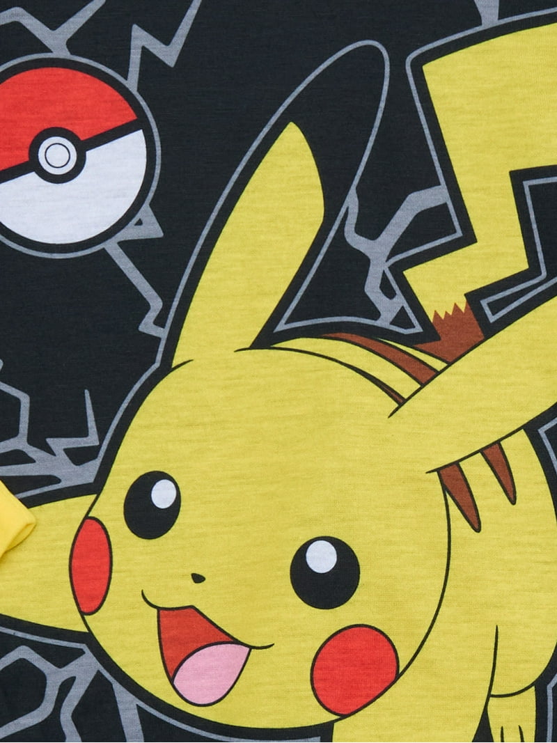 Pokemon Boys Pikachu Long Sleeve Top and Pants, 2-Piece Pajama Set, Sizes  4-16