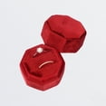 thumbnail image 7 of Unique Bargains Velvet Ring Box 2 Slots Double Ring Display Holder for Wedding Ceremony Proposal Red, 7 of 7