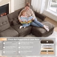 thumbnail image 6 of HUMEHA 98" U-Shape Sectional Sofa with Ruffled Edge Chenille, 3-Seat Cloud Couch with 2 Ottomans & Rolled Arms for Living Room, Brown, 6 of 15