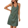 thumbnail image 5 of YuXingFu Casual Dresses for Women Mid-Length Crew Neck Plus Size Womens Dress Sleeveless with Pocket Casual Summer White M, 5 of 8