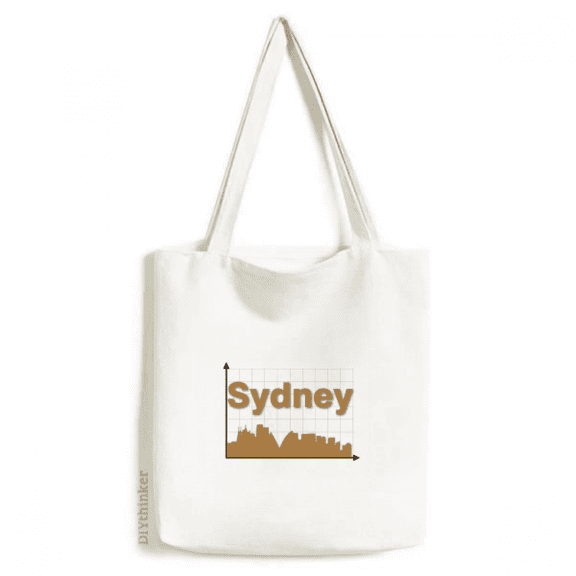 Coordinate Outline City Sydney Tote Canvas Bag Shopping Satchel Casual Handbag