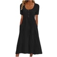 thumbnail image 1 of Robe d'Été Décontractée à Œillets pour Femmes, Robe Maxi Brodée Boho, Robe Longue Plissée, Vêtements Tendance pour Vacances à la Plage 2025, 1 of 6