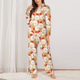 thumbnail image 2 of Fotbe Cartoon Chicken Conjunto de Pijama de Manga Larga para Mujer con Estampado, Ropa de Dormir de 2 Piezas, Conjunto de Casa Suave y Cómodo con Bolsillos-X-Large, 2 of 7