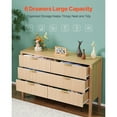 thumbnail image 4 of KFFKFF 6-Drawer Dresser with Sliding Mechanism and Anti-Tip Design, Minimalist Chest for Storage in Living Room, Bedroom, Hallway, or Entryway, Light Wood Finish, 4 of 9