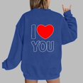 thumbnail image 1 of Jsaierl Sweatshirts à Manches Longues pour Femmes Saint-Valentin Mignons Cœur Graphique Tops Imprimé Lettre Pullovers Surdimensionnés Décontractés Col Rond Ample, 1 of 4