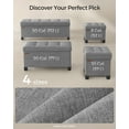 thumbnail image 6 of Folding Storage Ottoman Bench with 660lb Capacity, 15x15x15.7 Inch Footrest & Seat, Linen-Look Fabric for Living Room & Bedroom, Dove Gray, 6 of 6