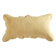Calla Angel CASPCTKGD_SGDN Sage Garden Luxury Pure Cotton Quilted Pillow Sham, 30" x 20", Gold, King,