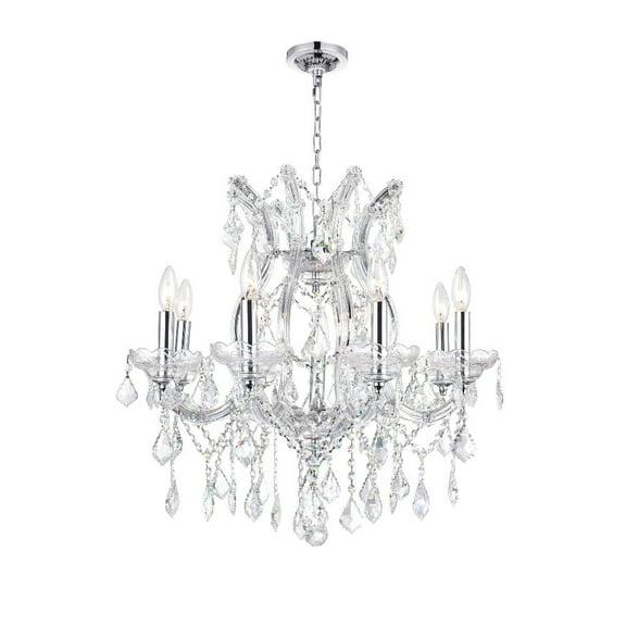 CWI Lighting Maria Theresa 9 Light Up Traditional Metal Chandelier in Chrome