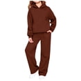 thumbnail image 2 of UACY Teen Girls Casual Tracksuit, Solid Pullover Hoodie & Loose Wide Leg Sweatpants 2 Piece Sweatsuit, Long Sleeve Daily Sport Outfit (Rose Gold, 15-16 Years), 2 of 4