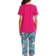 thumbnail image 2 of Conjuntos de pijamas con tops y pantalones capri para mujer, 2 of 5
