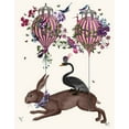 thumbnail image 2 of Fab Funky 20x24 Gold Ornate Wood Framed with Double Matting Museum Art Print Titled - Hare Birdkeeper, Hot Air Balloon, 2 of 4