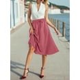 thumbnail image 3 of Gleelist Womens Midi Skirts with Pockets A-Line Casual High Waist Elastic Western Flowy Skirts for Women S-XXL, 3 of 6