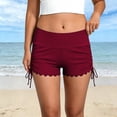 thumbnail image 2 of Likimi Womens Shorts Low Waist Solid Color Slim Fit Sbreathable Comfort Ummer Casual Shorts Red Size S, 2 of 4