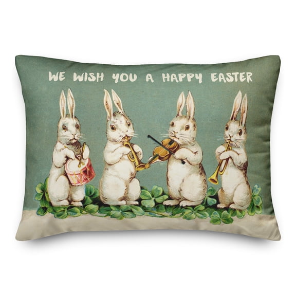Creative Products Vintage Musician Easter Bunnies 14x20 Spun Poly Pillow