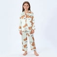 thumbnail image 3 of RUTAYY Children Girls Outfits Cartoon Animal Print Long Sleeve Tops and Pants Soft Home Wear Loungewear Comfortable Breathable Relaxed Holiday Clothing Sets, 3 of 9