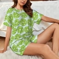 thumbnail image 4 of Wukai Green Lemon Slices Women's Pajama Set,Short-Sleeve Top and Shorts with Elastic Waistband and Pockets for Loungewear, Yoga, and Casual Wear-Small, 4 of 8
