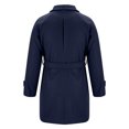 thumbnail image 5 of VSSSJ Mens Trench Coat Slim Fit Notched Collar Fall Winter Single Breasted Belted Long Pea Coat Warm Soft Windbreaker Overcoat Navy XL, 5 of 6