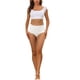 thumbnail image 2 of INSPIRAR CHIC Ropa interior de mujer de talle alto con control de abdomen, cómoda, con encaje y ribete, Mediana, Blanca, 2 of 4