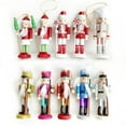 thumbnail image 5 of Christmas sale! 5 Pack Wooden Nutcracker Figure Ornaments, Wood Soldiers Set for Christmas Tree, Xmas Holiday Decorations, 5 inches, 5 of 7